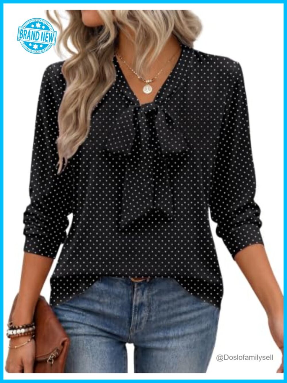 Zeagoo Women's Long Sleeve Chiffon Blouse Bow Tie Neck Work Top